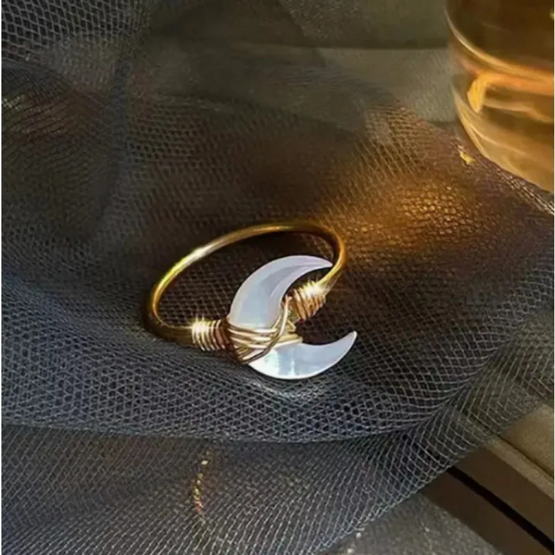 1 قطعة البوهيمي نمط القمر على شكل حلقة قابلة للتعديل خمر المجوهرات السماوية للارتداء اليومي ومناسبات الحفلات #1