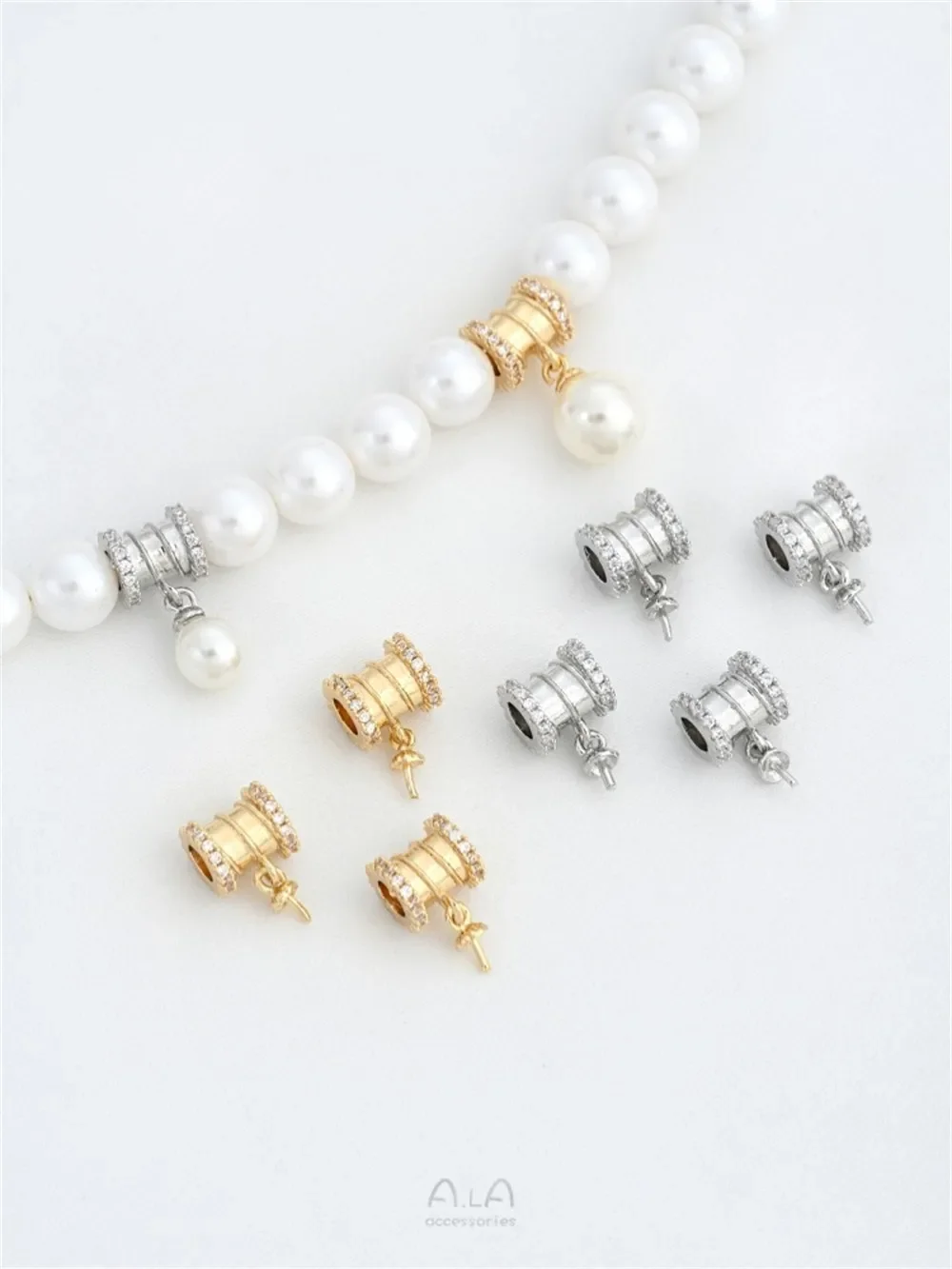 

14-каратное золото, подвесной овечий глаз, держатель для бусин с полуотверстием, кулон, циркониевые бусины-ведра, отдельные ювелирные изделия ручной работы, аксессуары