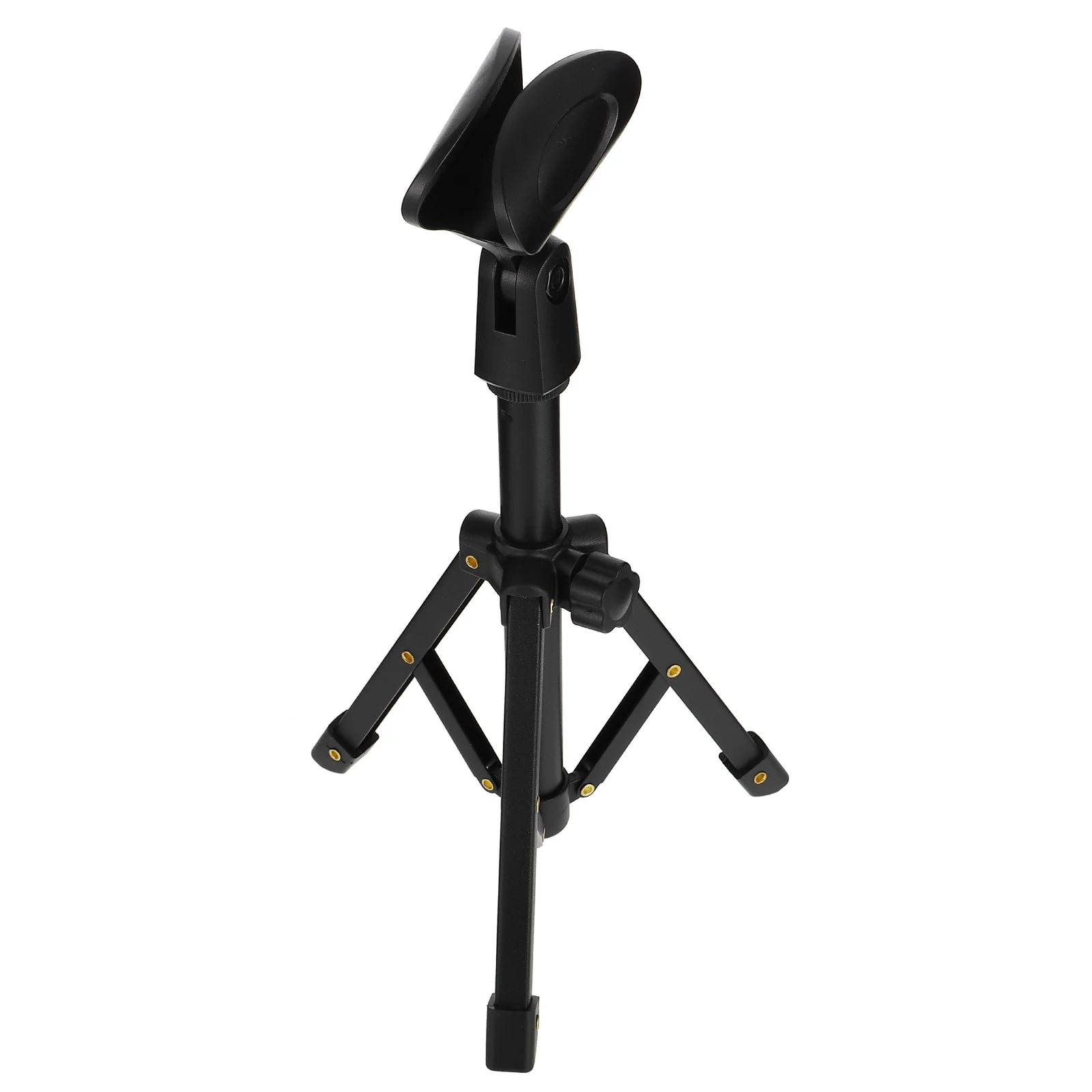 

Desktop Microphone Alloy Tripod Foldable Tabletop Bracket Clip Durable Suitable Live Broadcast Recording Blogging Stage