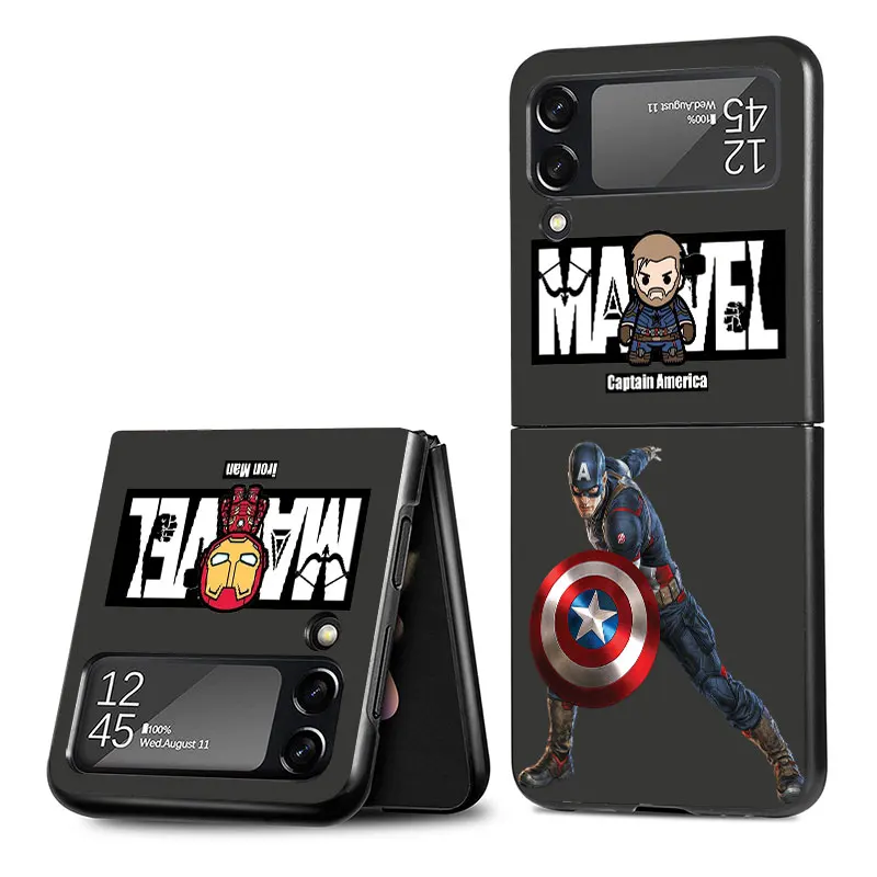 Etui na telefon Samsung Galaxy ZFlip5 Z klapką 3 5G ZFlip Z klapką 4 Flip4 Flip3 zflip Marvel Deadpool Spiderman czarna obudowa