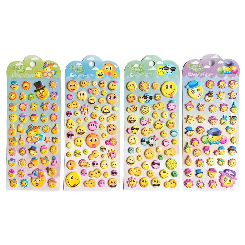 

Cartoo Expression 3D Bubble Cotton Stickers Student Handbooks Decoration Refrigerator Sticker Kindergarten Reward Sticker Toy