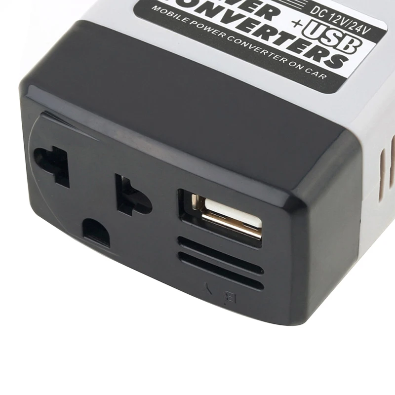 New High Quality USB Car Power Converter Mobile Phone Charger USB Interface Dc 12/24V To Ac 220V Car Inverter