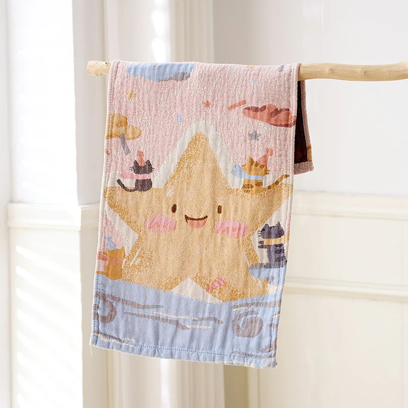 

Cartoon Face Towels, 2 pieces, 35*75 cm, Three-layer Cotton Gauze, for Children Adults, Bathroom, 20 Styles, Delicate