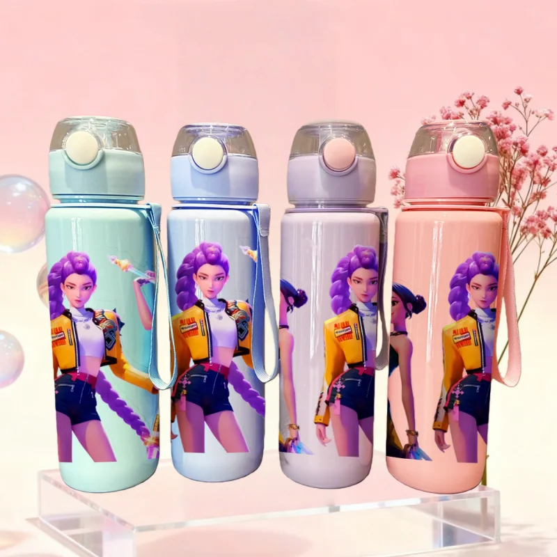 

3D Printed Cartoon Girl Pattern Cup - New 700ml Large Capacity Water Bottle , Leakproof, Vivid Color, Fade-Resistant Collectible