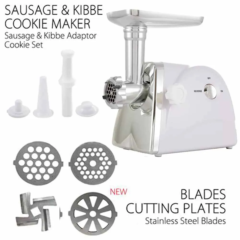 Heavy Duty 3000 Watts Powerful Meat Grinder Mincer Sausage Maker Filler Food Processors Kitchen Mincing Machine White