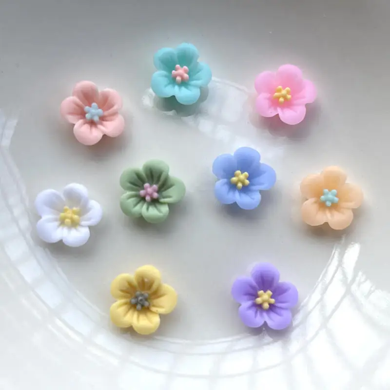 13mm floral resin rhinestone decorative flat back diy earrings/hairpin decorative flower wedding party decoration 50pcs/2000pcs