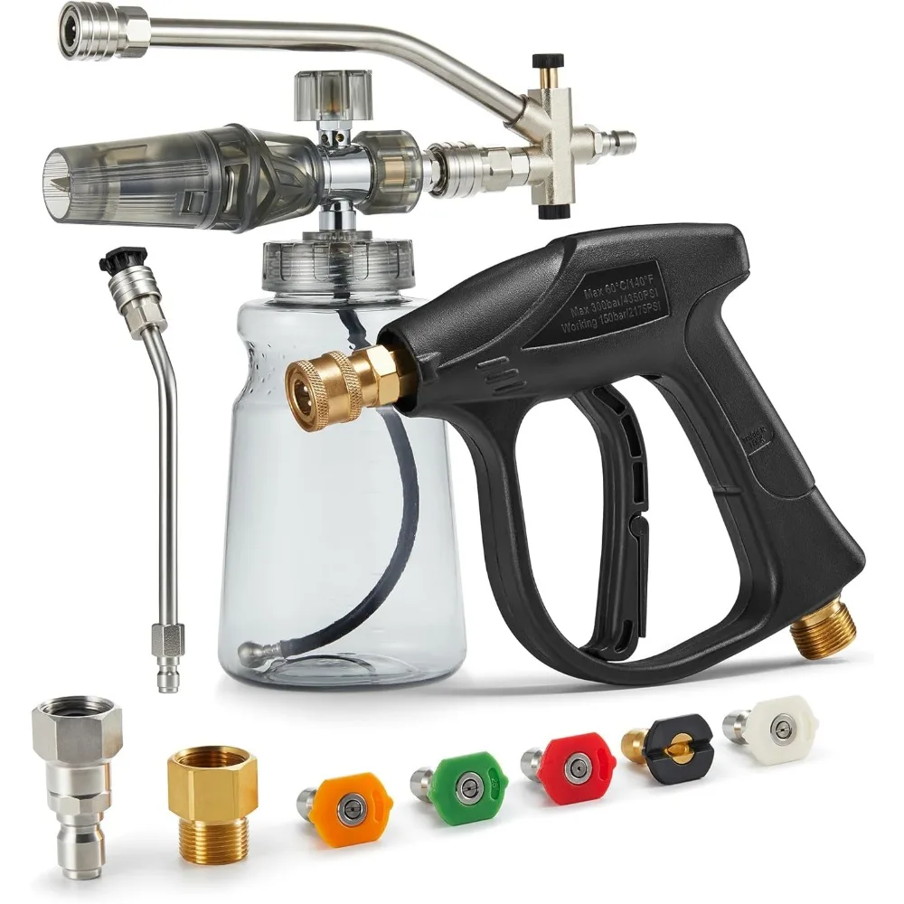 

Foam Cannon For Pressure Washer Gun With Dual Connector, Car Wash Foam Gun Accessory, Garden Carwash Dual Purpose Switch High Pr