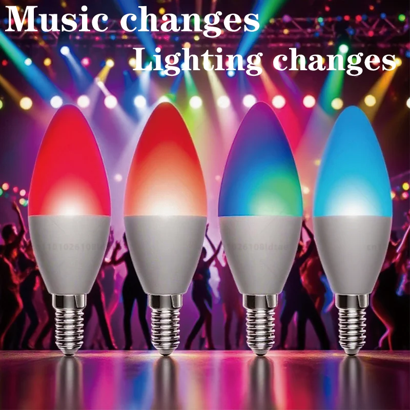 Tuya Wifi E14 Candle Lamp App Control Smart Bulb 5/7/9W RGB+CW LED Light Dimmable Crystal Group Lamps Works With Alexa Google