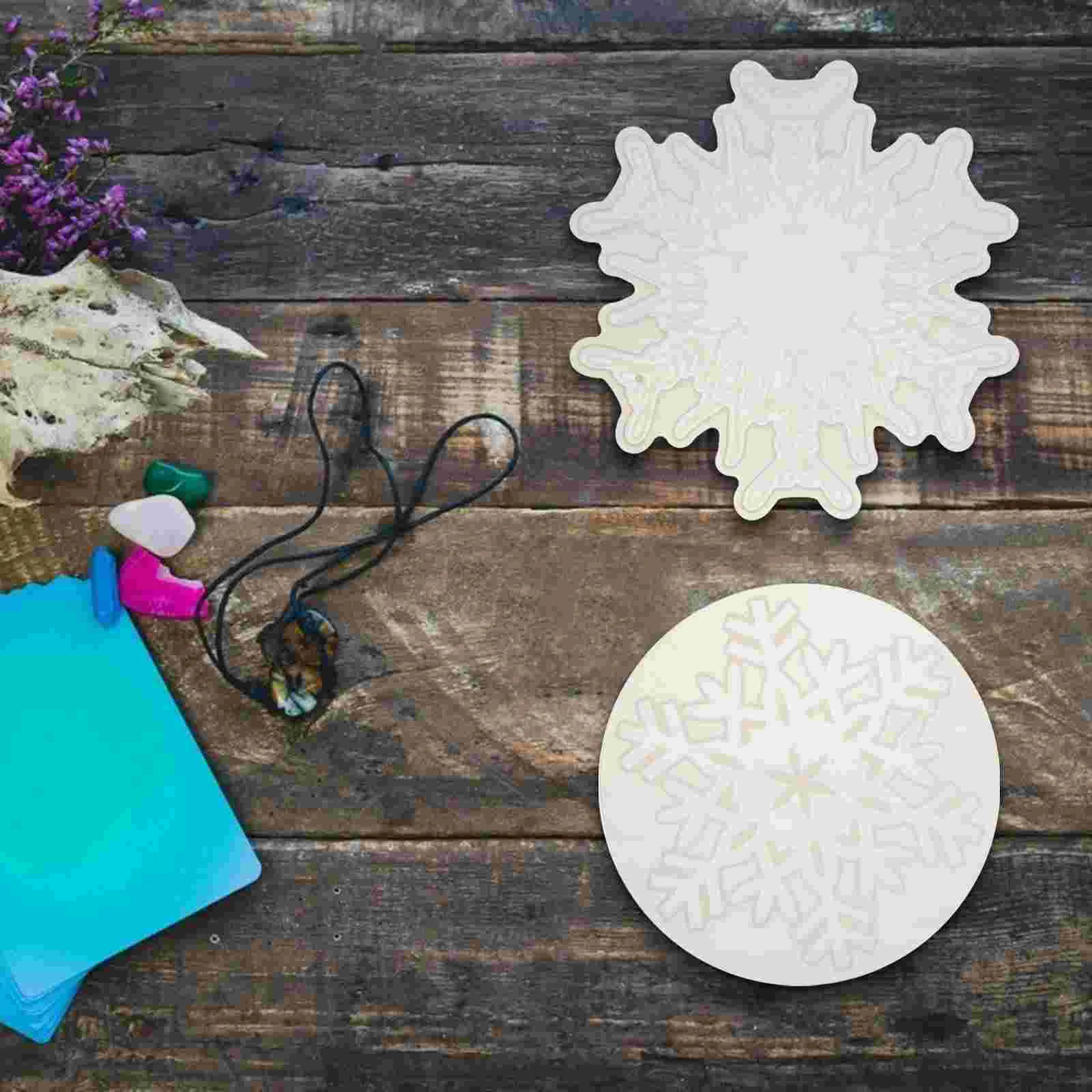 2 Pcs Manual Snowflake Silicone Mold Epoxy Casting Silica Gel Coaster DIY Crystal