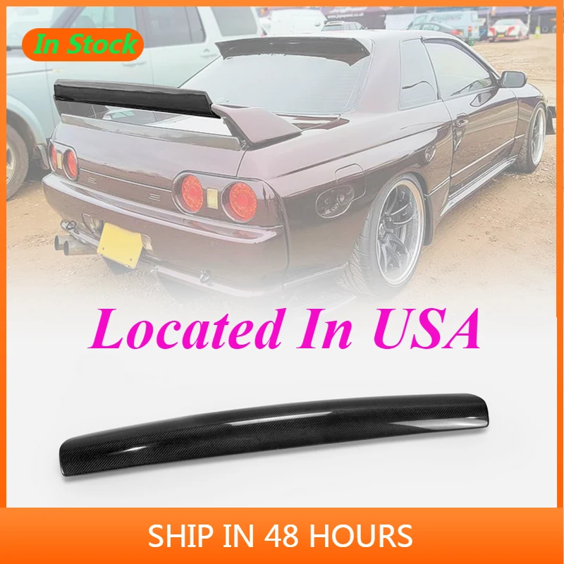 

For Nissan R32 GTR FRD Type Carbon black Glossy Finished rear spoiler gurney flap accessories Exterior Body kit