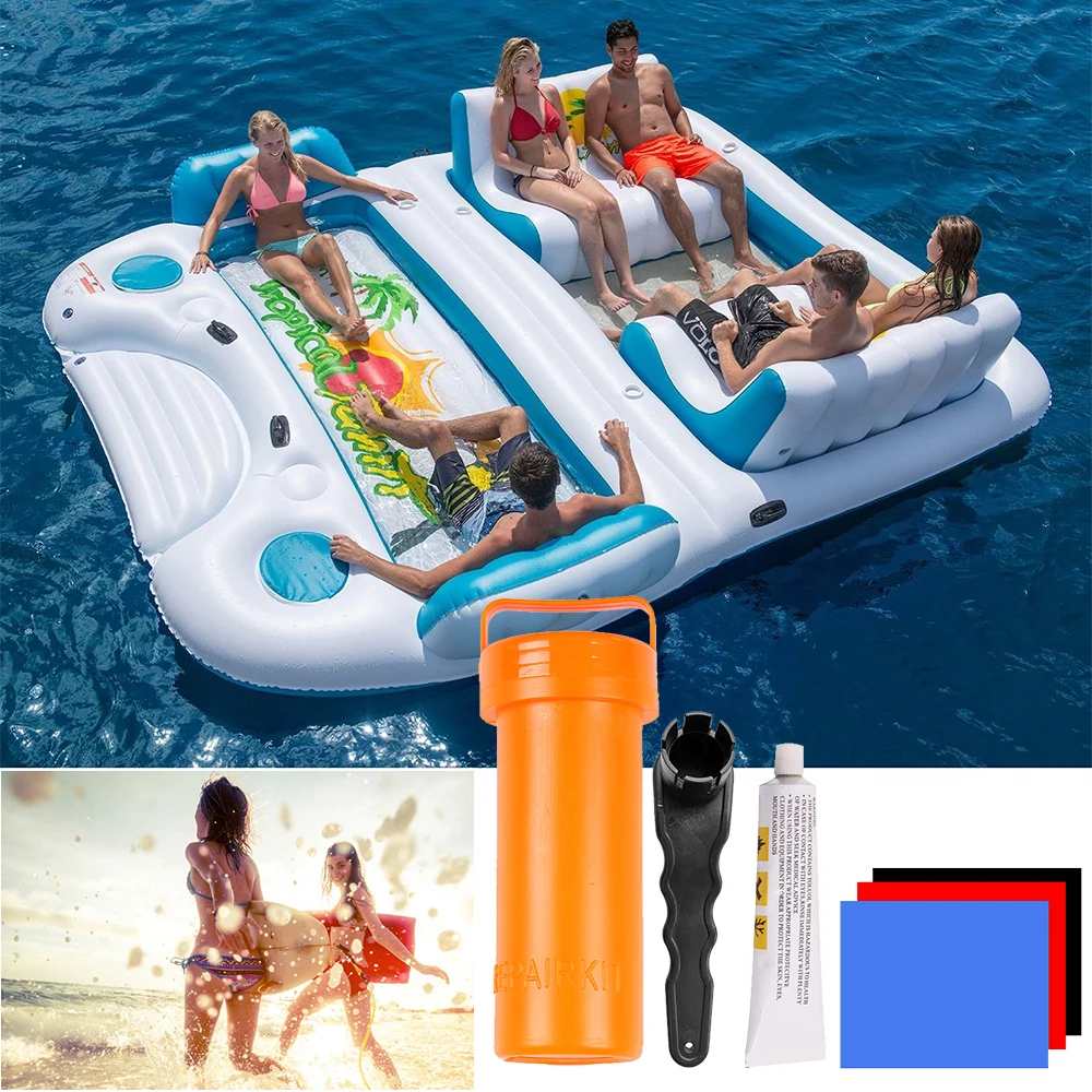 SUP Repair Kit with PVC Patches and Glue for Inflatables Portable Stand-Up Paddleboard Repair Kit with Wrench for Kayak Boat