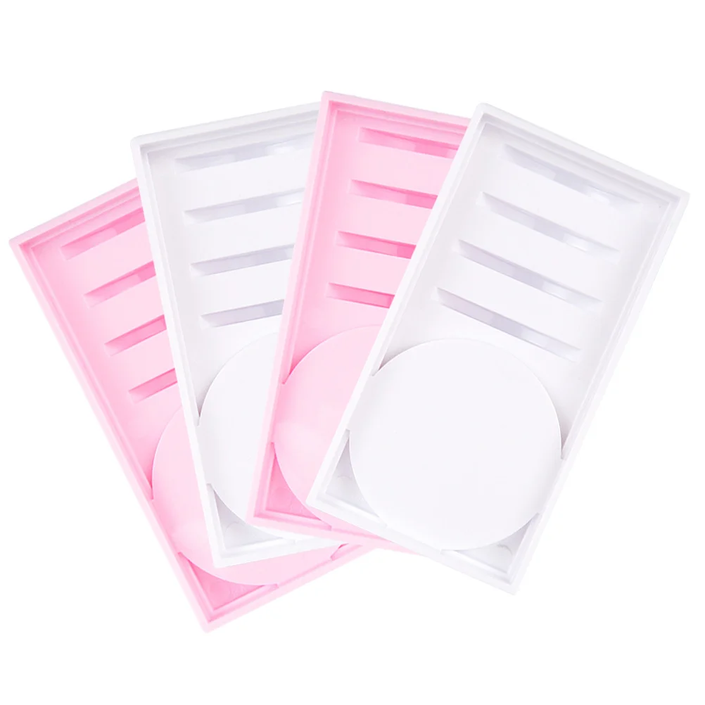 4 pezzi vassoio per colla per pallet per ciglia resistente all'usura display per estensione ciglia supporto per riporre organizzare tamponi strumenti per ciglia
