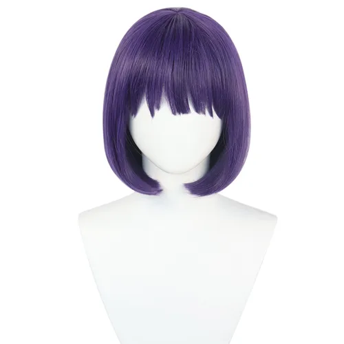 Imagen 2 del producto School Short Purple My Dress-Up Darling Kitagawa Marin Peluca de cosplay para niñas sintética recta de 12 pulgadas para Halloween Navidad