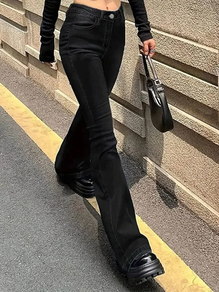 

2025 Women Designer Stretchy Flared Jeans Lady High Waist Denim Jeans Pants Female Classic Basic Bell Bottoms Long Trousers