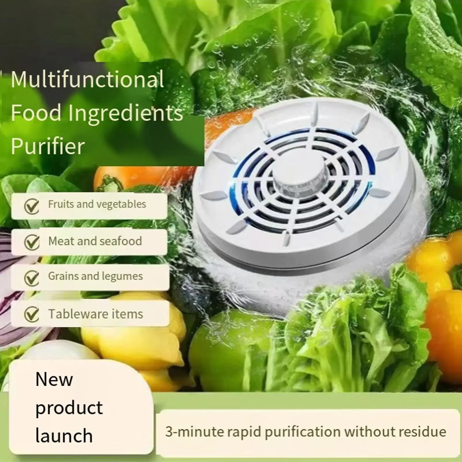 

Портативная машина для очистки фруктов и овощей, электролитический очиститель продуктов с 4 режимами, автоматическая мойка для овощей, мяса, морепродуктов, зерна