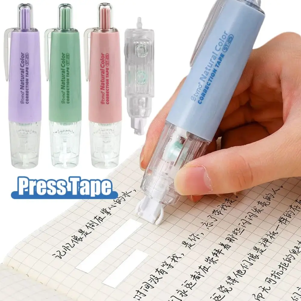 Durable Press Type Correction Tape Pen Shape Colorful Corrector Replaceable Core Altered Tools School Office