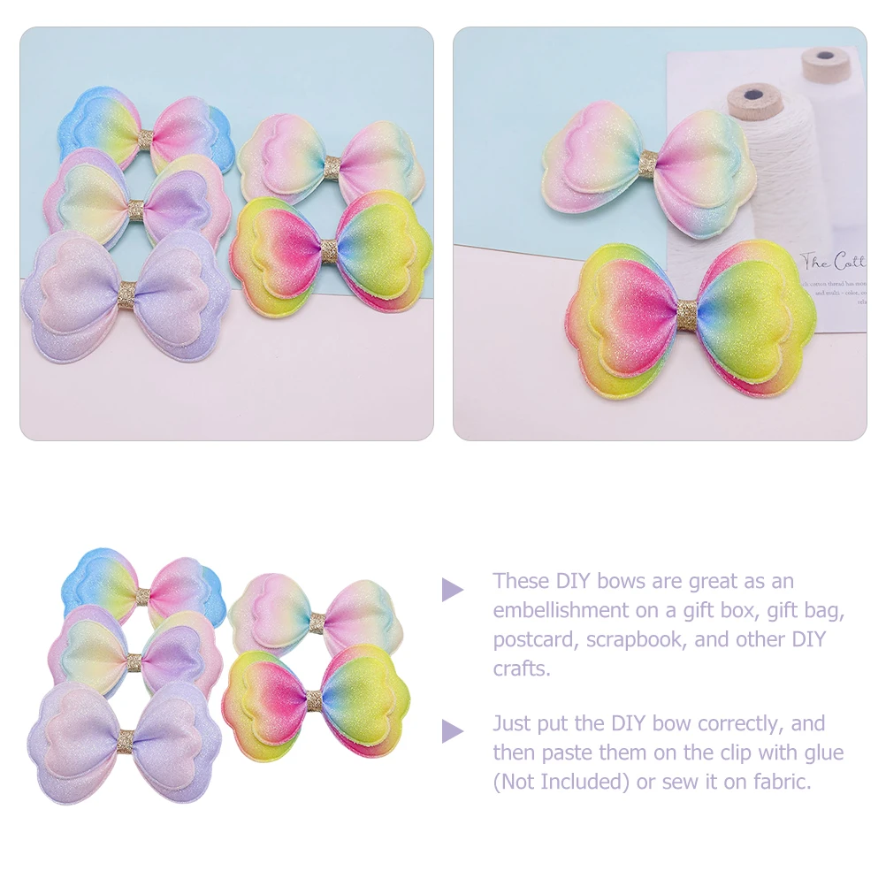 

5pcs Butterfly Knot Hair Accessories Fabric Bows Diy Craft Supplies For Hair Clips Headbands Gift Boxes Clothes Decor