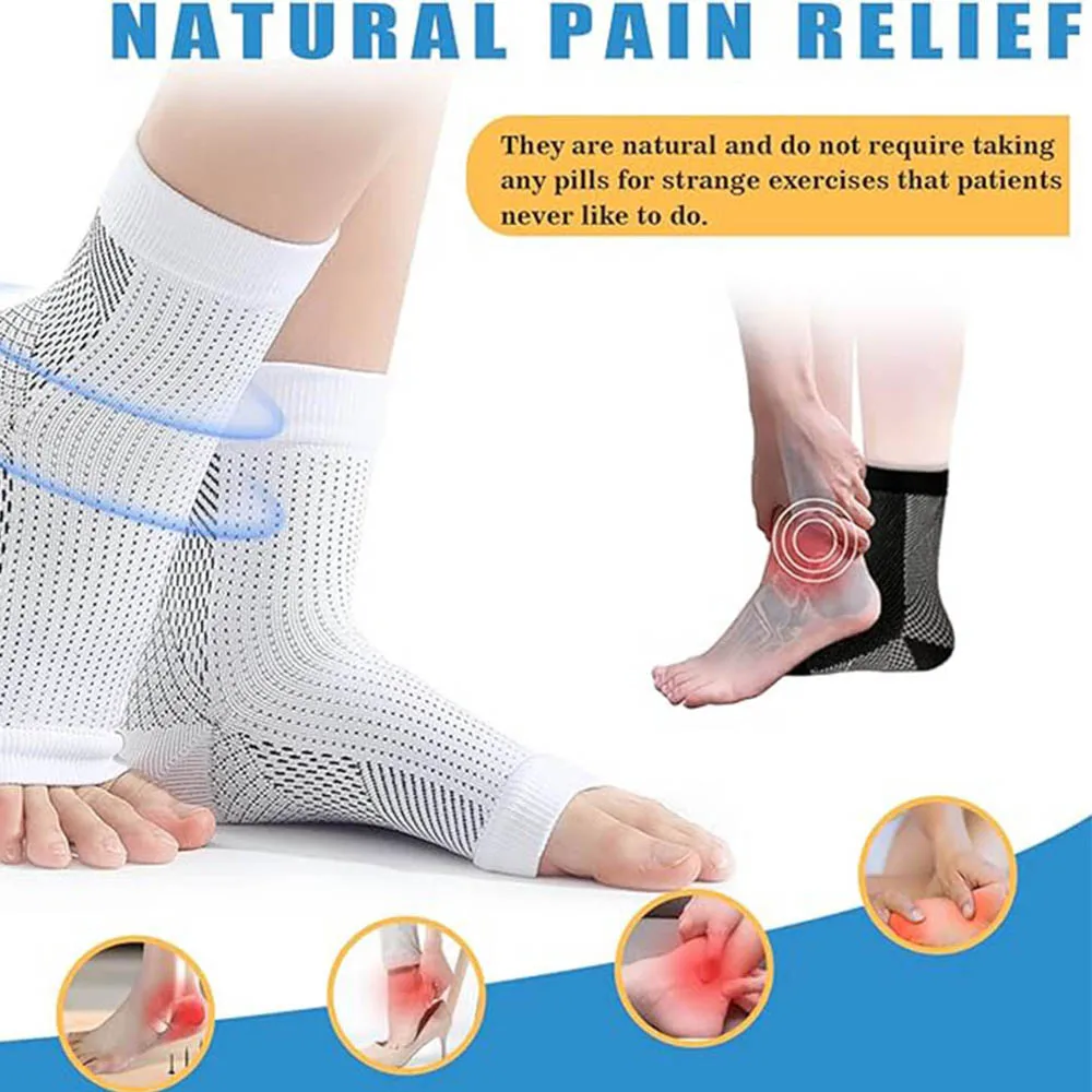 1Pair Neuropathy Socks Ankle Protector Anti Fatigue Compression Foot Sleeve Support Brace Socks Exercise Sports Protective Gear