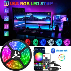 Strisce luminose a Led per Tv retroilluminazione musica dimmerabile RGB Led Tape Light Bluetooth Wifi Usb 5V RGB Led Lights Strip Alexa Google Home