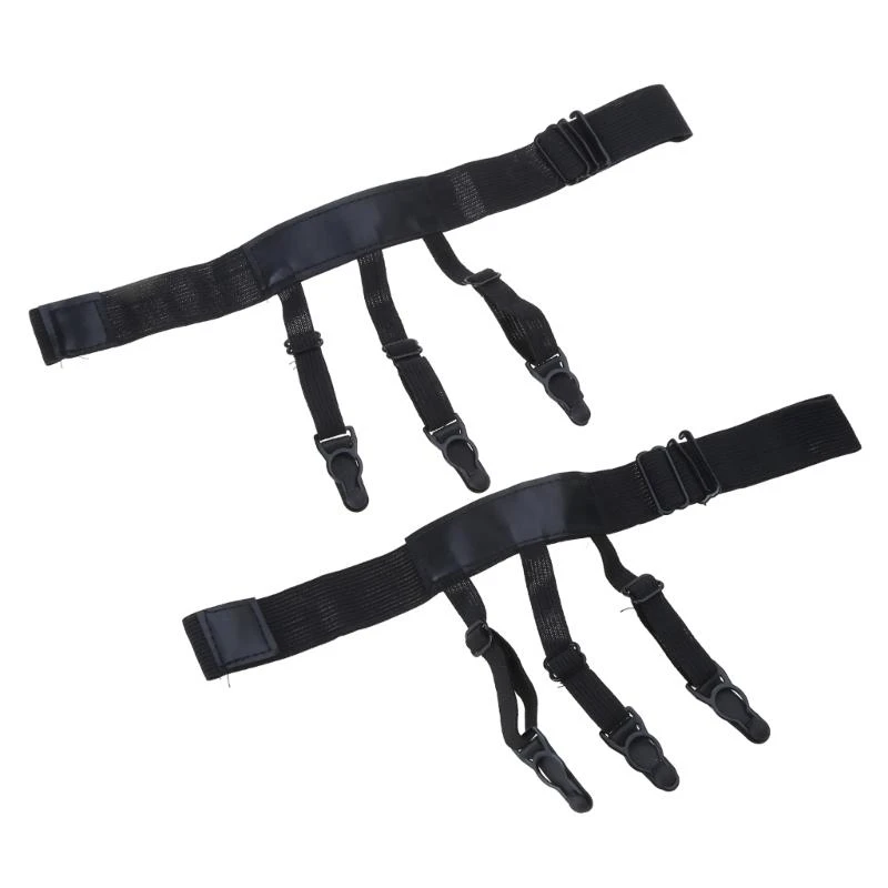 1 زوج الرجال قميص البقاء حزام مع عدم الانزلاق قفل كليب قابل للتعديل قفل قمصان Tuckers الساق الفخذ الحمالة الرباط حزام #5