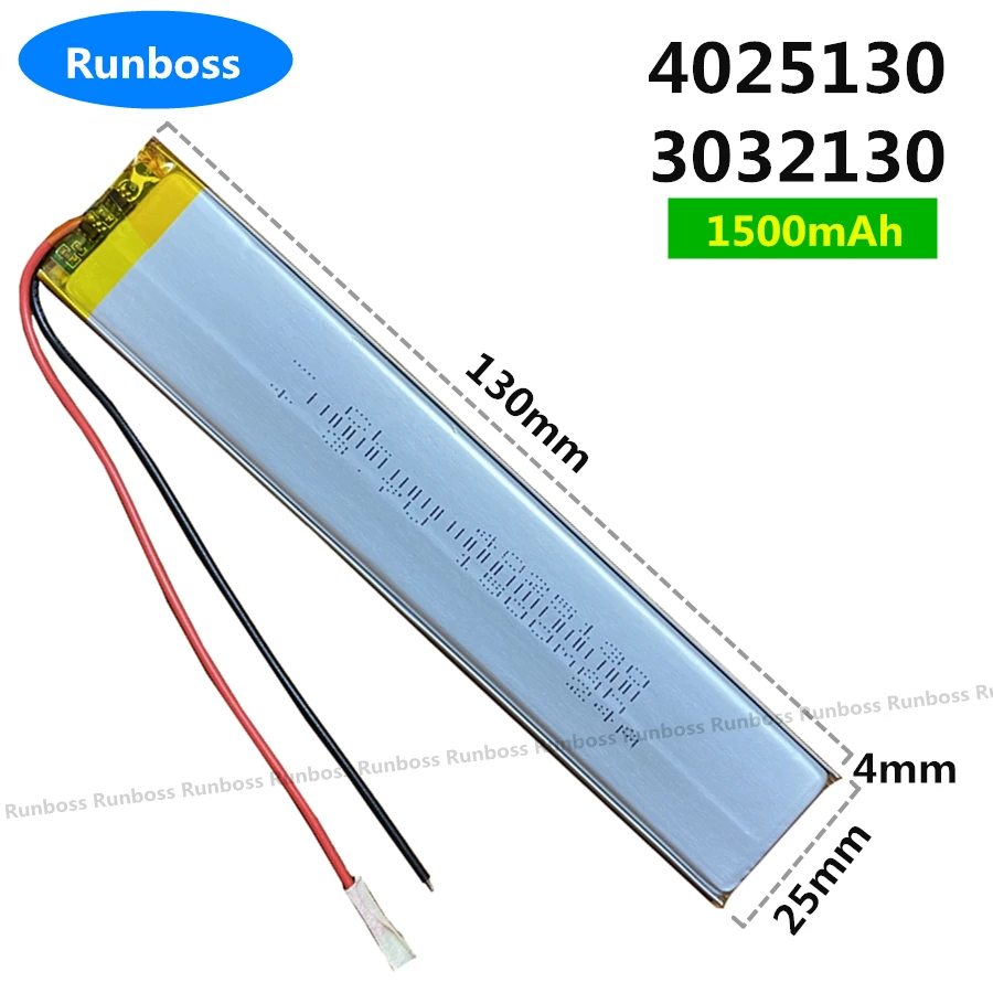 3032130 4025130 3.7V 1500mAh akumulator litowo-polimerowy do światła LED Bluetooth klawiatura wideorejestrator samochodowy