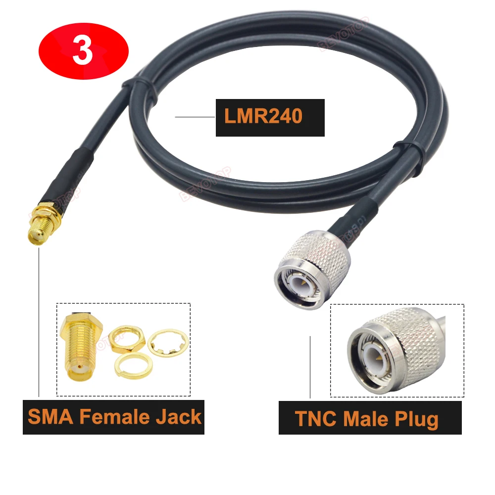 LMR-240 TNC Male Plug to SMA Male / Female Connector LMR240 Cable Low Loss 50ohm 50-4 Pigtail Jumper RF Coaxial Extension Cable image 3