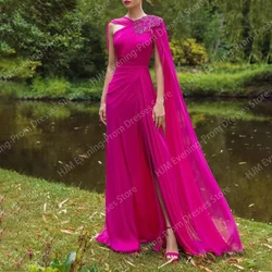 Elegant Long Beads Evening Dresses for Women Chiffon Sleeveless Floor-Length A-Line Prom Party Wedding Special Events Dress 2024