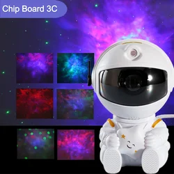 Astronauta Galaxy Projetor Night Light, Starry Sky Star, USB, Decoração do quarto LED, Lâmpada de controle remoto, Presente de aniversário da criança