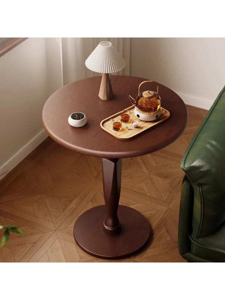 French Retro Side Table Solid Wood Removable Sofa Small High Table Light Luxury Coffee Tables Living Room Furniture 커피 테이블