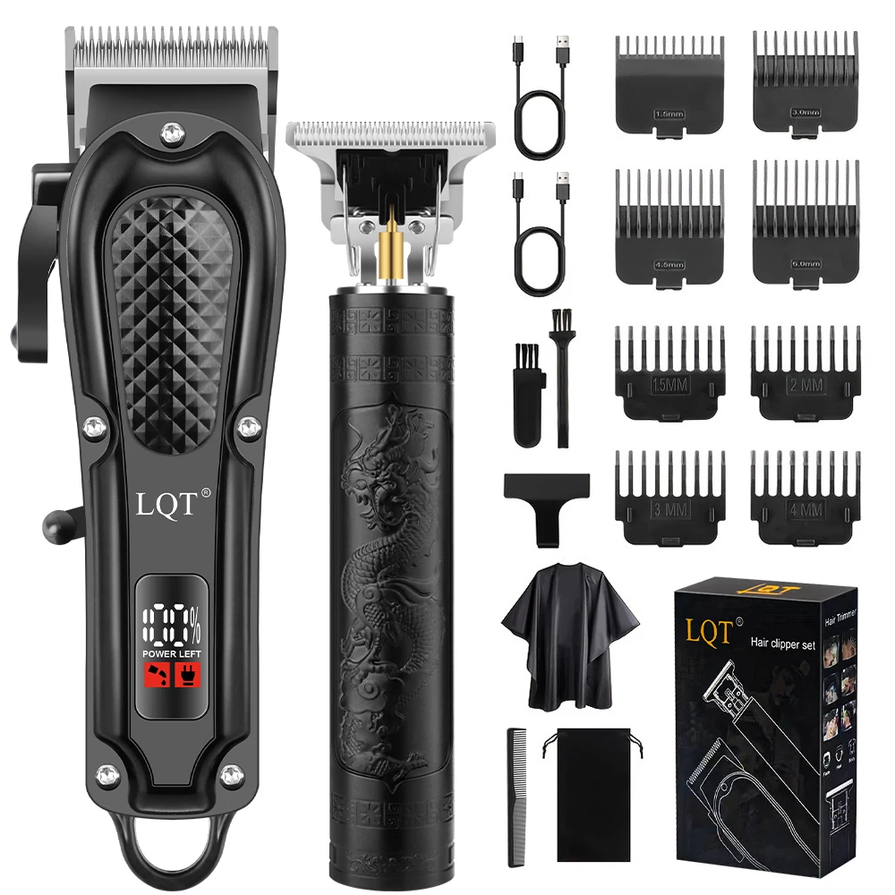 LQT 1/2 قطعة أدوات الشعر، ماكينة تشذيب الشعر الكهربائية المنزلية للرجال، مجموعة تشذيب اللحية المحمولة، شحن USB واستخدام لاسلكي، هدية للرجال #1