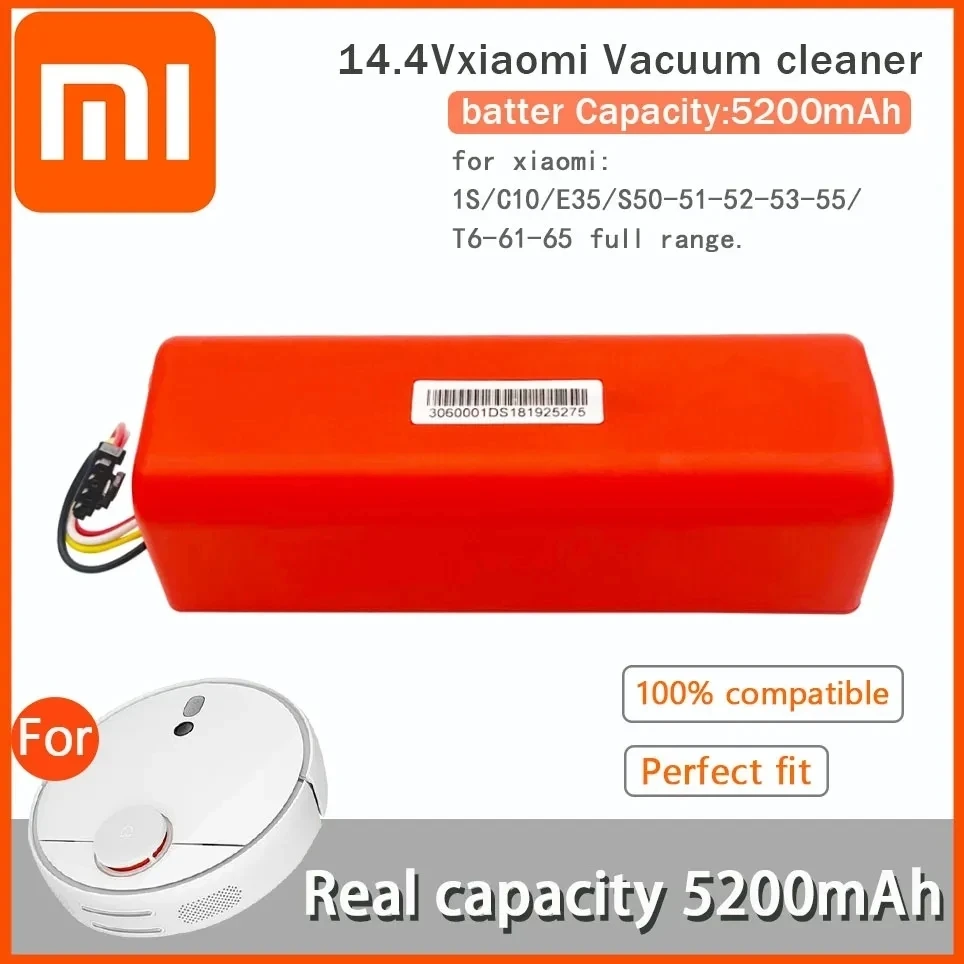 

Xiaomi 14.4V Li-ion 5200mAh Robot Vacuum Cleaner Replacement Battery for Xiaomi Robot RoborockS50 S51 S55Accessories Spare Parts