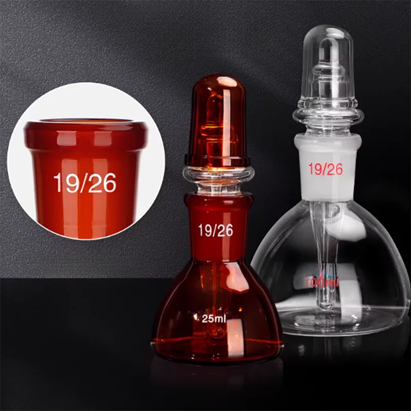 ขวดน้ำมันสำหรับกล้องจุลทรรศน์ ขวดน้ำมันซีดาร์ ขวดสองชั้น ขวดแก้วทรงสามเหลี่ยม ขวดหยดน้ำ 25 มล. 50 มล. 100 มล.