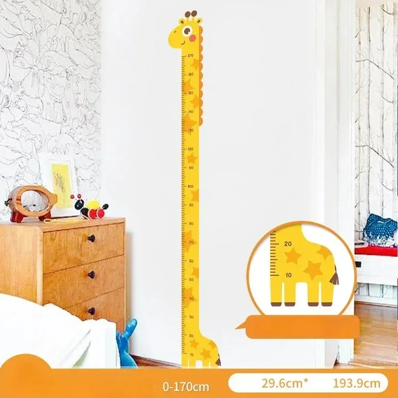 180cm Cartoon Animal Height Measure Wall Sticker Wallpaper for Kids Room Nursery Child Growth Ruler Growth Chart Wall Decoration