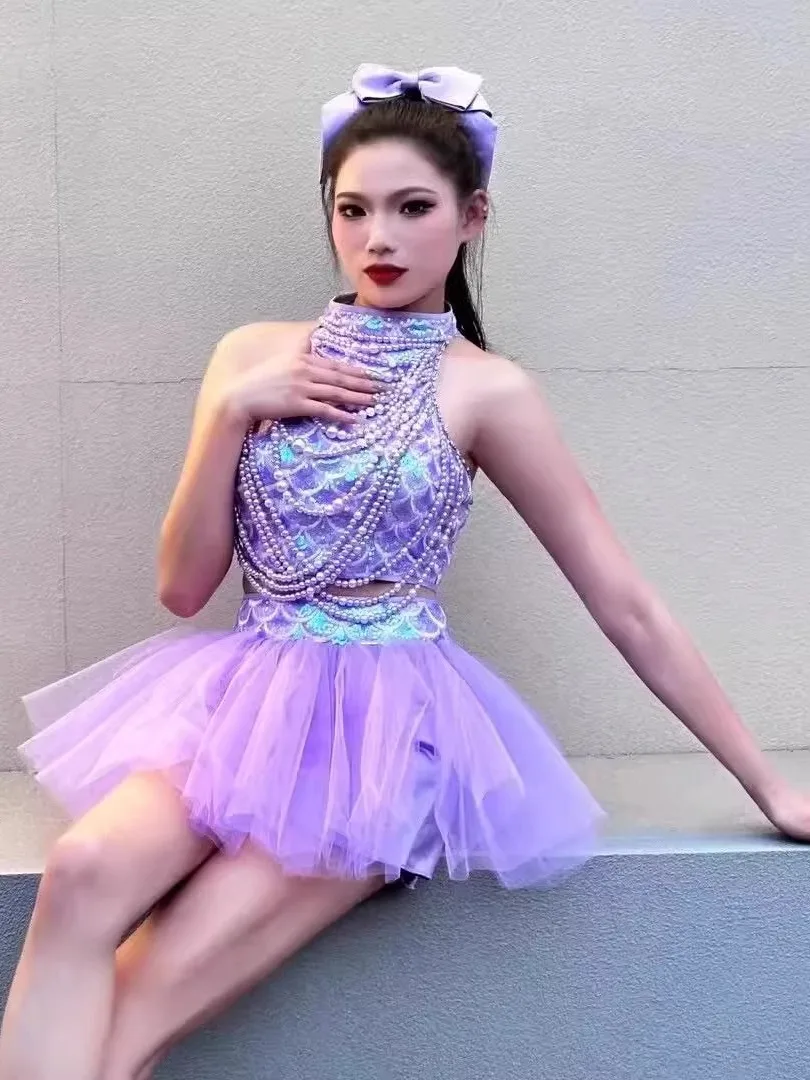 Shiny Korean Dance Girl Group Performance Outfit Adult Dance Clothes Kpop Jazz Nightclub Singer Performance Costume