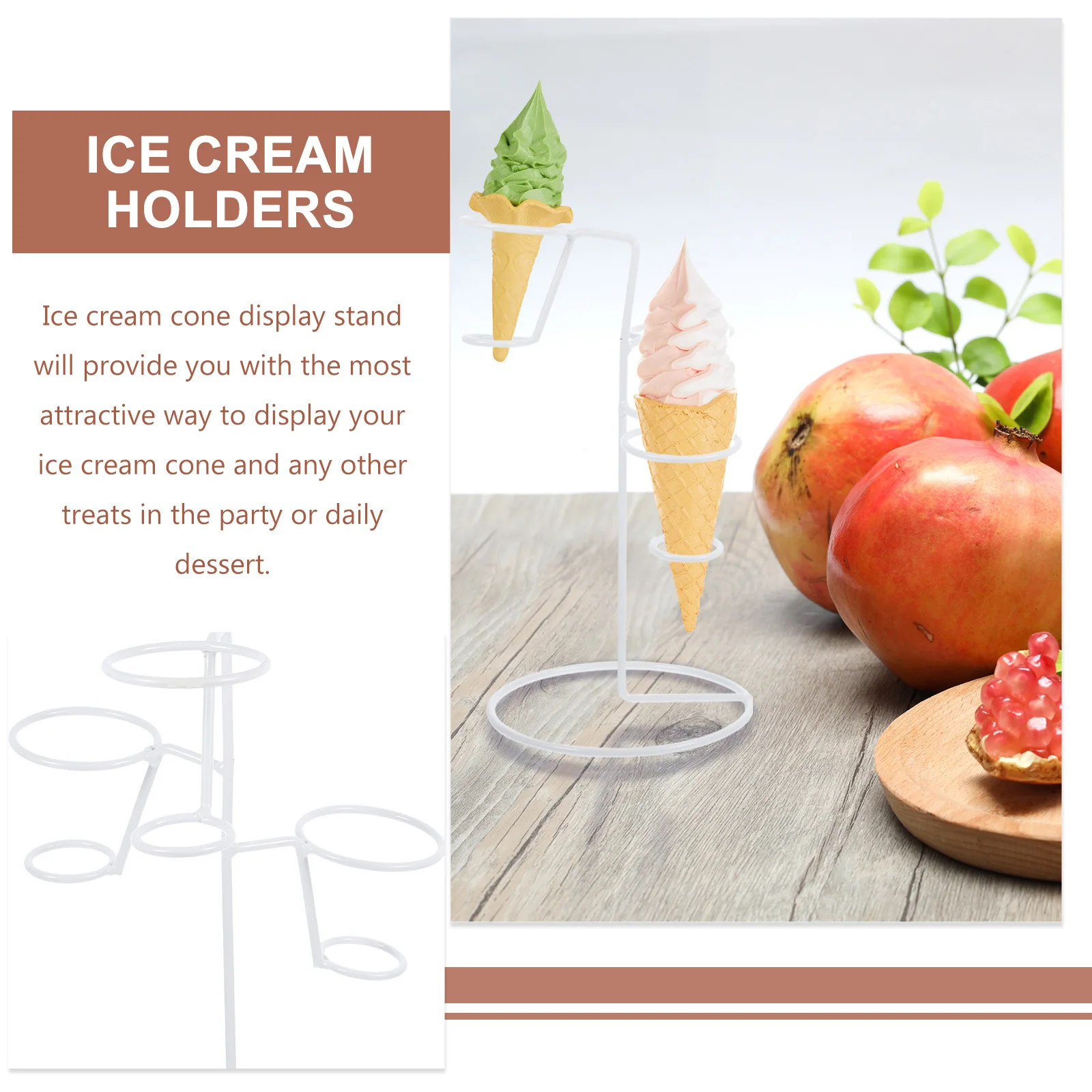 

Ice Cream Cone Racks Metal Holders Iron Stands Display Sushi Rolls Summer Camping Baby Showers Versatile Practical