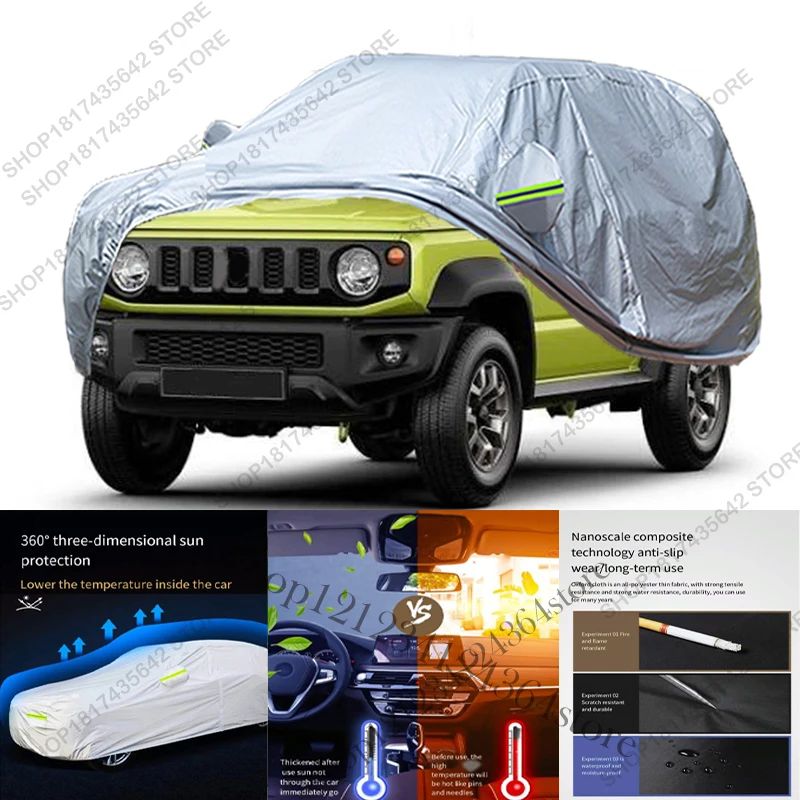 Full Car Cover Compatible with Suzuki Jimny 2018-2025 3 Door All-Weather Sun Rain UV Dust Proof Rain Outdoor Indoor Protect