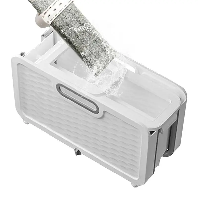 

A76I-Folding Flat Mop Cleaning Bucket Handy Cleaning Bucket With Wheels Portable Barrel Mop Bucket Washing Tub For Bedroom