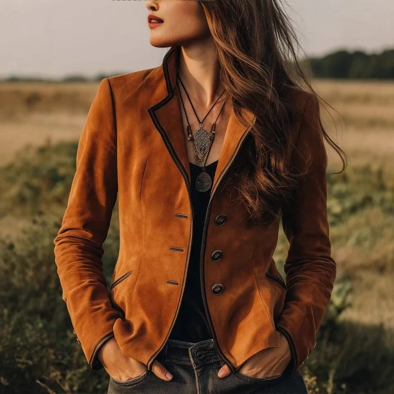 

Женская сексуальная рабочая одежда с цветными лацканами, куртка, пальто 2026, зимняя винтажная куртка для отдыха, темперамент, отпуск, тонкие костюмы для вечеринок, куртка