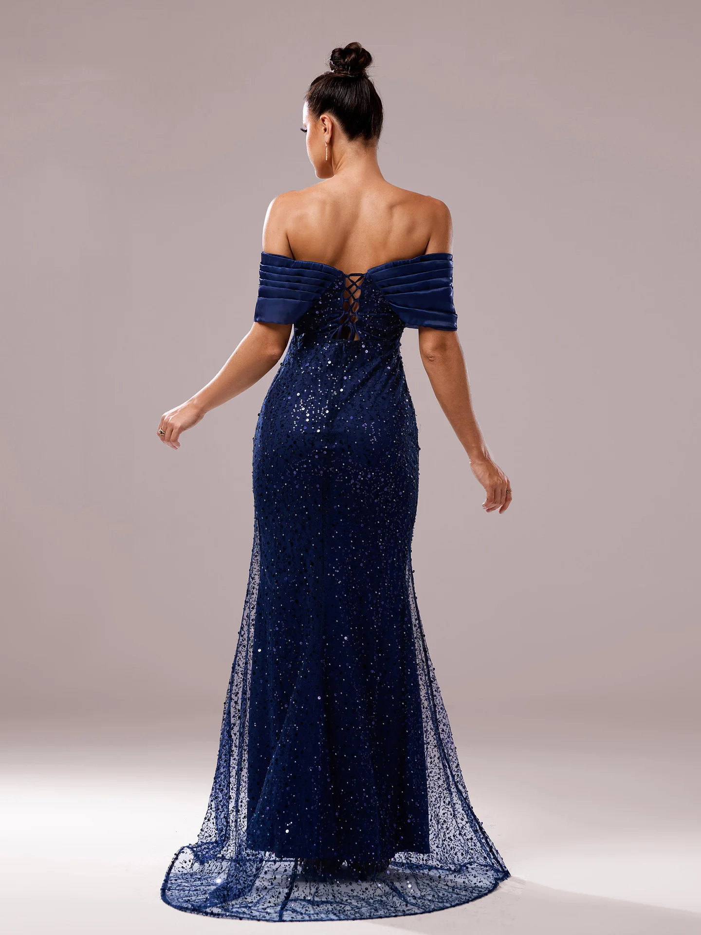 ثوب مسائي واحد oulder Bodycon مصممة بالترتر Fi Tail Dr عبر الحدود المرأة الجديدة Sle عالية الخصر محبوك Dr