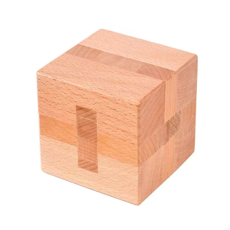 Luban bloqueio quebra-cabeça desbloquear intertravamento de madeira cérebro teaser para adultos crianças cubo lógico iq desafio mente jogo educação presente