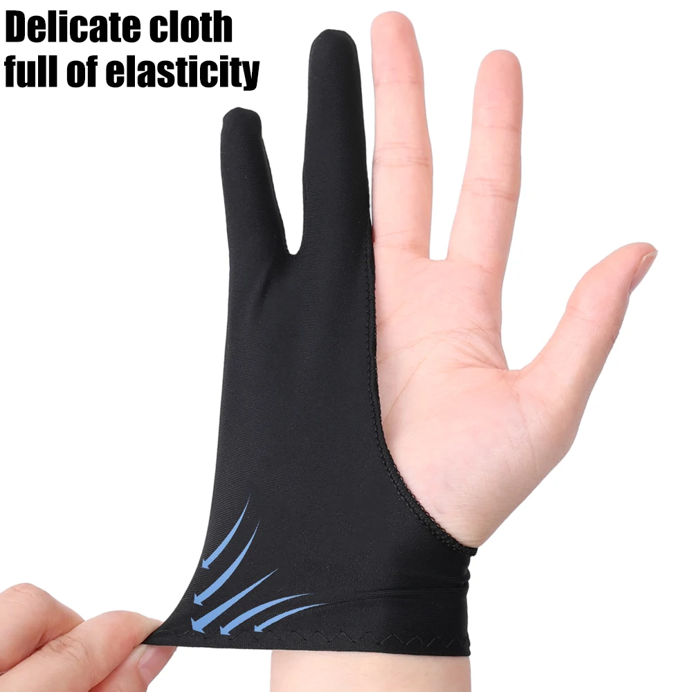 Anti-fouling Two-Fingers Anti-touch Painting Glove For Drawing Tablet Right and Left Glove Anti-Fouling For IPad Screen Board