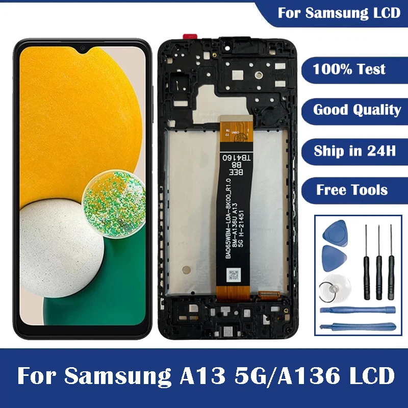 100% Test For Samsung Galaxy A13 5G LCD Display Touch Screen Digitizer For Samsung A13 5G A136 A136B A136U SM-A136U1 LCD