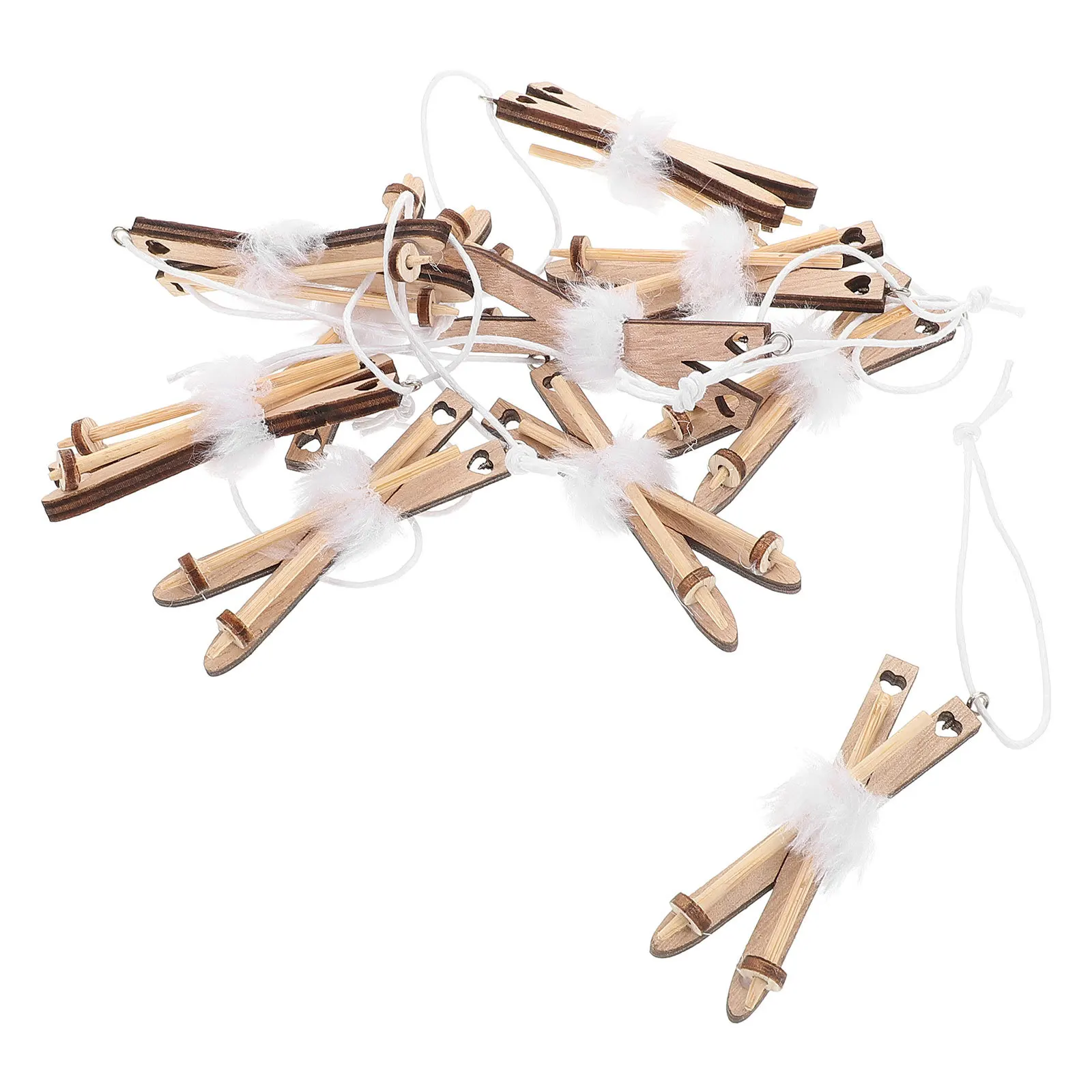 

10Pcs Mini Wooden Sleigh Ornaments Christmas Tree Decor Rustic Holiday Pendants DIY Hanging Tabletop Decor Wooden Tree Ornament