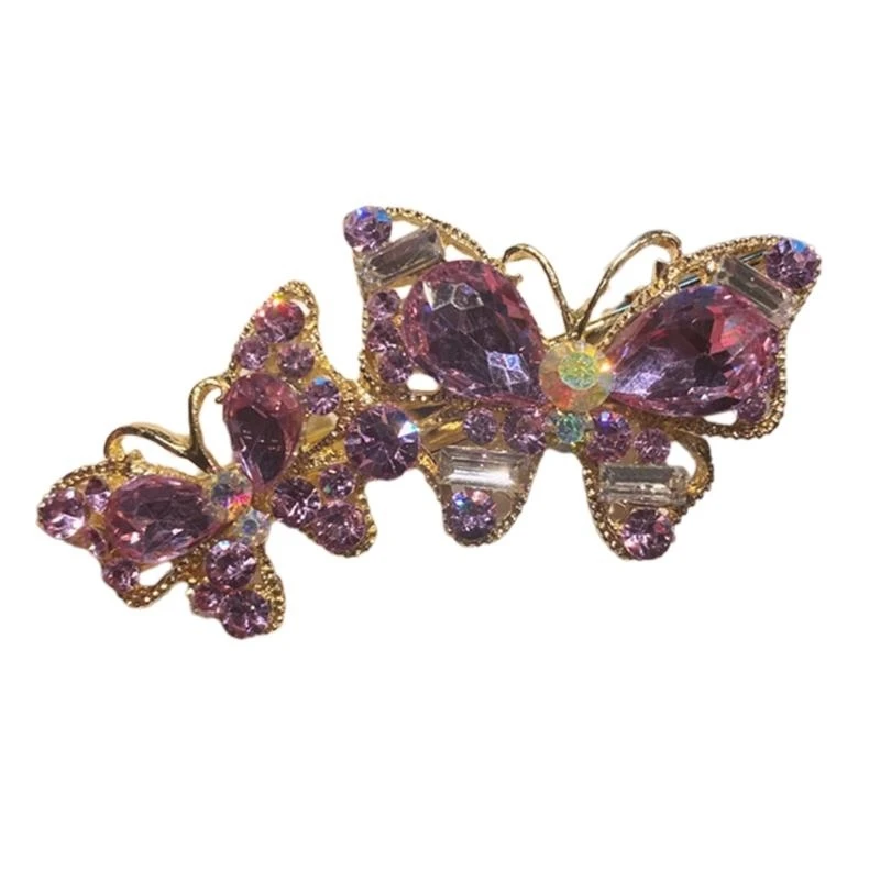 

X5XA Full Crystals Butterfly Hair Pin Side Clip Women Hair Clip Hair Styling Accessories for Thin Hair Korean-Style Headdress