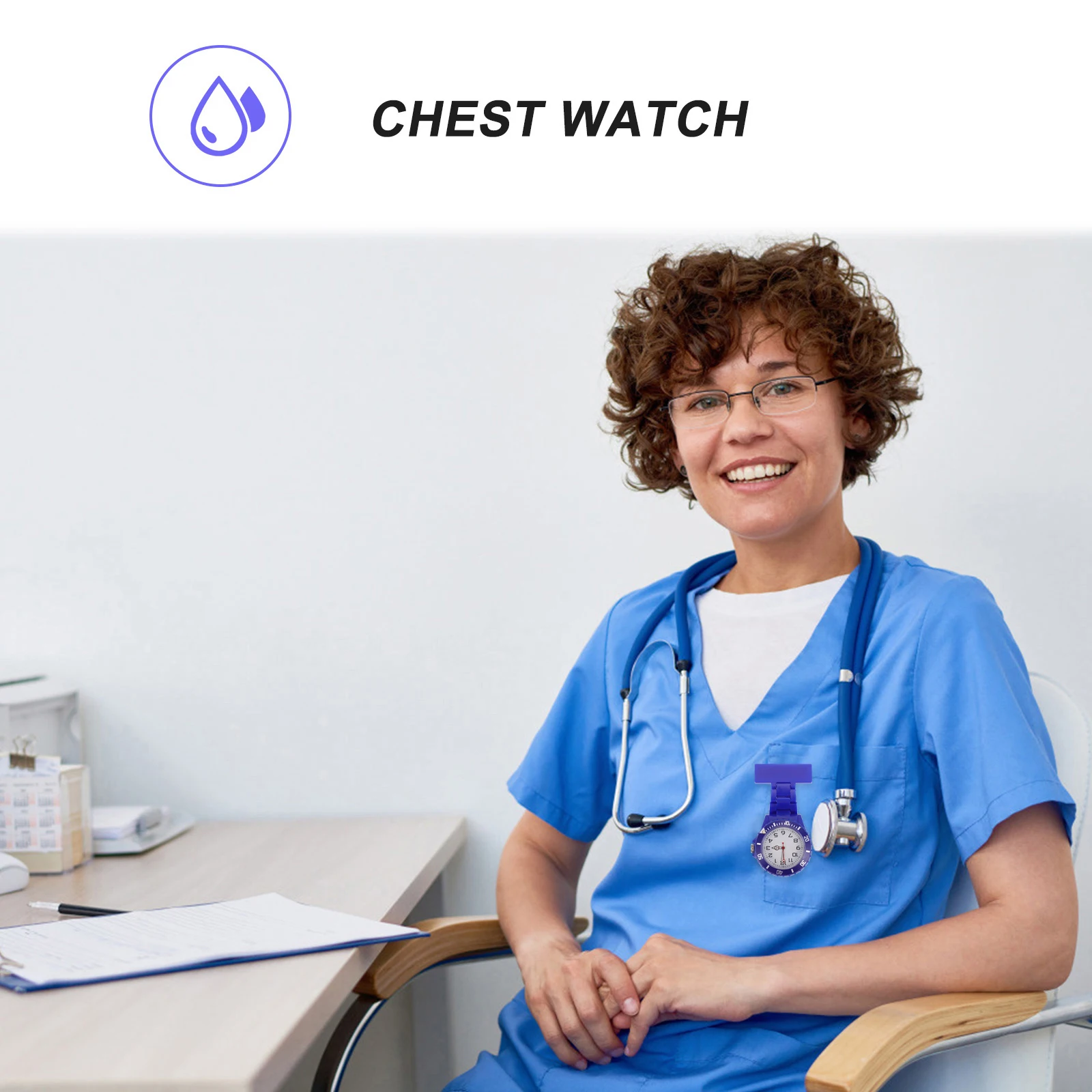 

Luminous Pointer Quartz Pocket Watch Waterproof Glow in Dark Nurse Doctor Chest Watch Lapel Clip Portable Timepiece