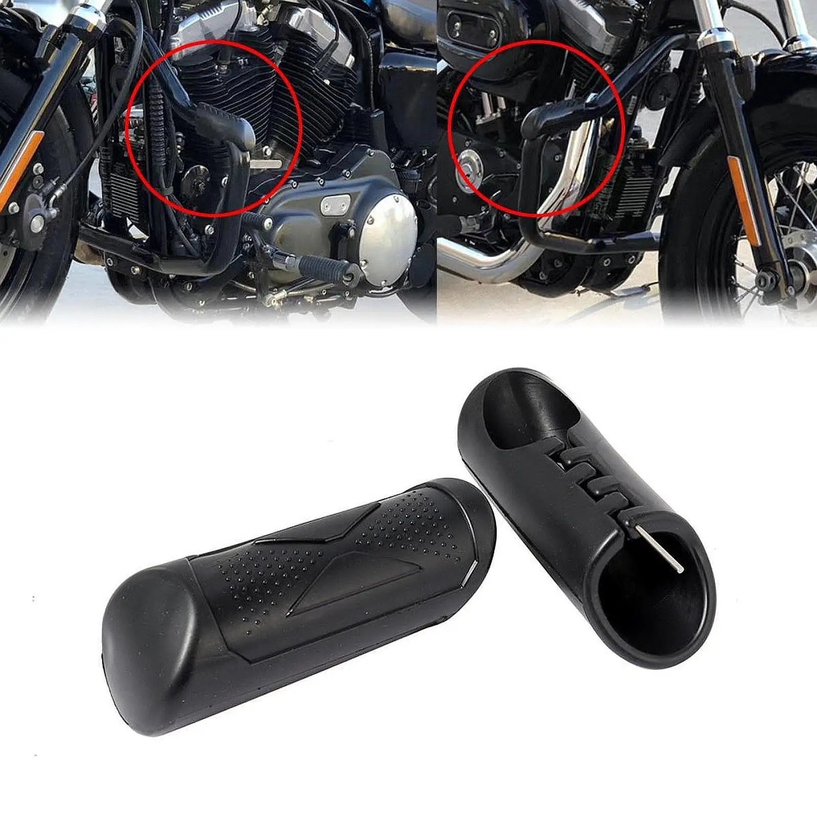 واقيات قضيب تحطم الدراجة النارية، مطاط عتيق، حماية عالية القوة من السقوط، مضادة للسقوط، سهلة التركيب، حماية عالمية #4