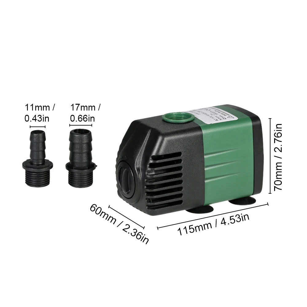 1500L/H 25W Submersible Water Pump for Aquarium Tabletop Fountains Pond Water Gardens and Hydroponic Systems with 2 Nozzles