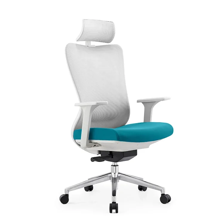 Comfortable High Back Swivel 2D Adjustable Computer Ergonomic Executive White Mesh Office Chair