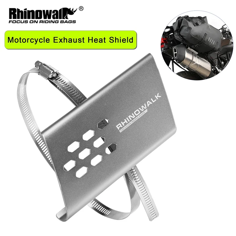 Rhinowalk Protezione per tubo di scarico moto Copertura scudo termico Protezione motore universale Accessori copertura antiscottatura XY