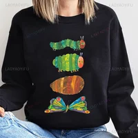 The Very Hungry Caterpillar Sweatshirt Cute Fnny Hungry Caterpillar Bookish Pullovers Man Women Retro Trend Cool Street Hoodies - Image 5